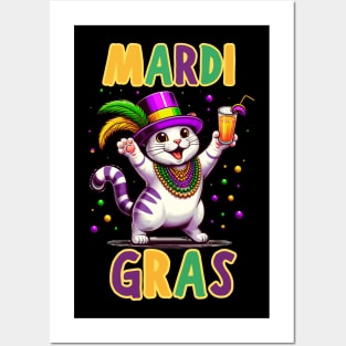 Cats Kitten Kitty Mardi Gras Festival Party Cat Lover Posters and Art